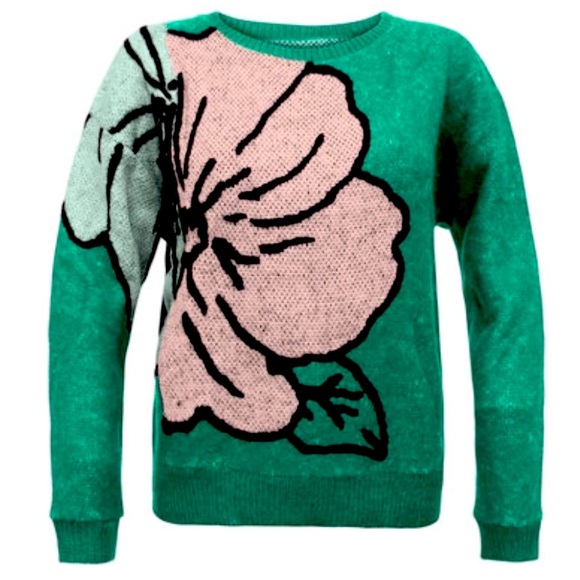 Rose Pistol Sweaters - 3/$25 🎁 ⭐️Host pick⭐️ Rare Floral Teal Crew Neck Sweater